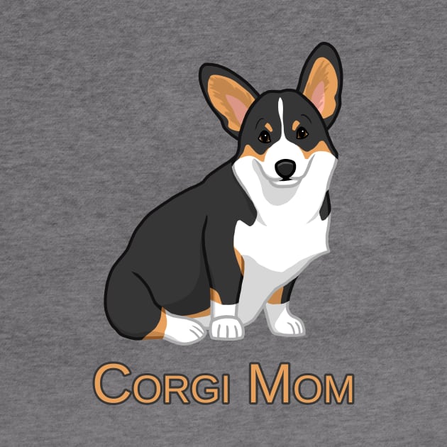 Cute Black Tricolor Pembroke Corgi Dog Mom by csforest